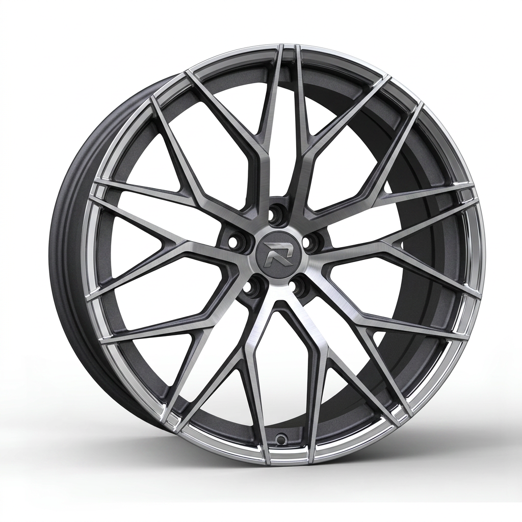 RZR CXXIX forged wheel — Graphite Machined / Polished Lip