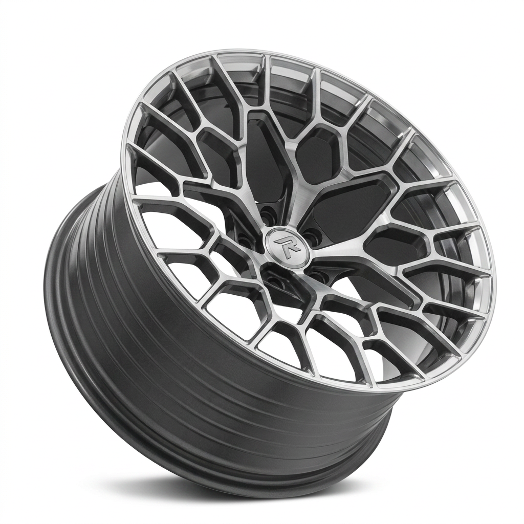 RZR LXXXIII forged wheel — Graphite Machined / Polished Lip