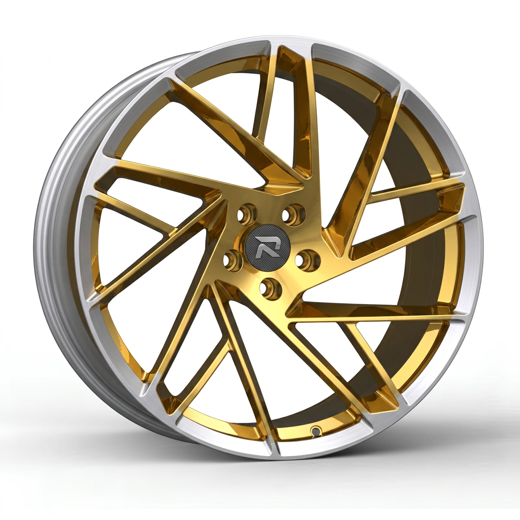 RZR CXIII forged wheel — Gloss Gold / Machined Lip
