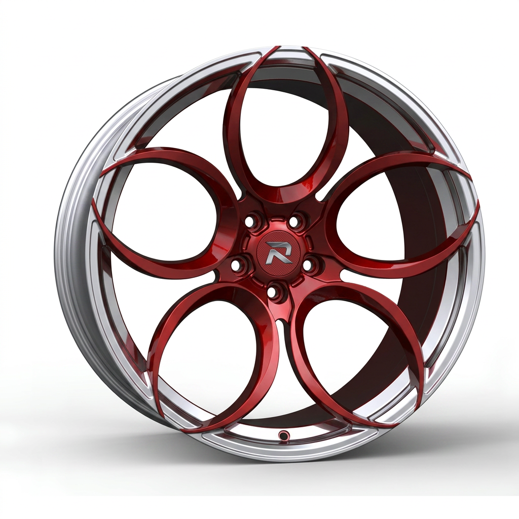 RZR CLXXXIX forged wheel — Candy Red / Polished Lip