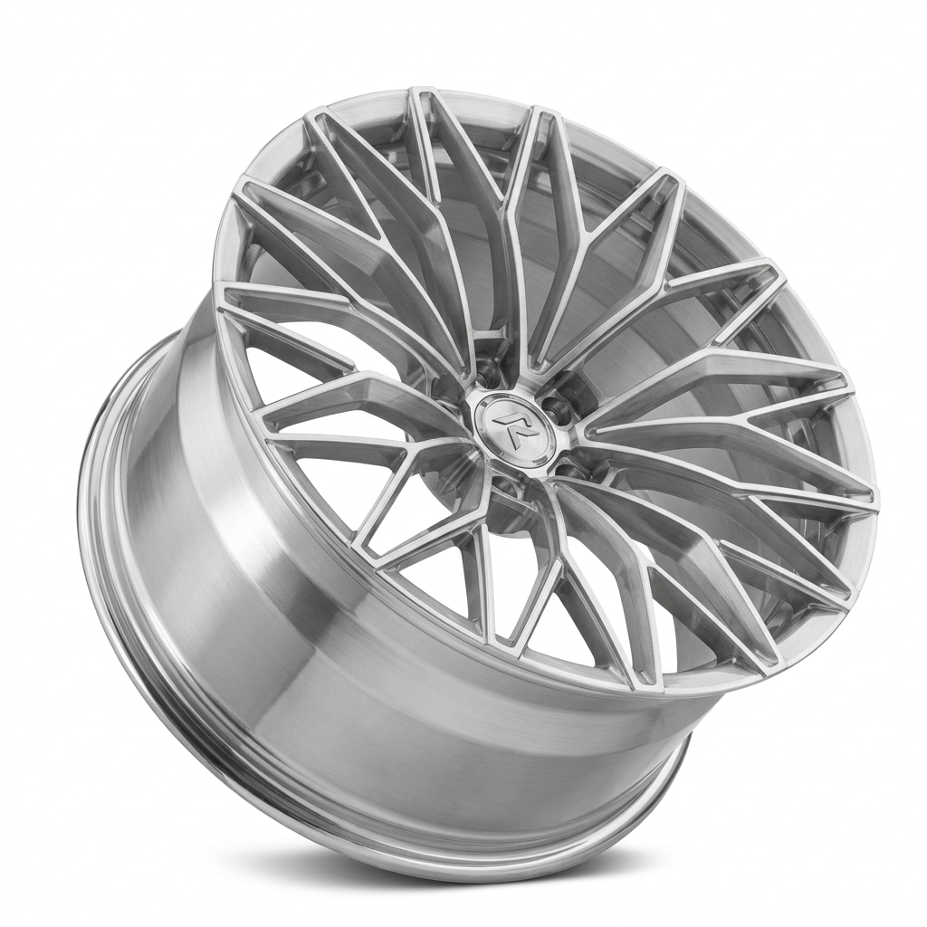 RZR LXXIX forged wheel — Brushed Silver / Polished Lip