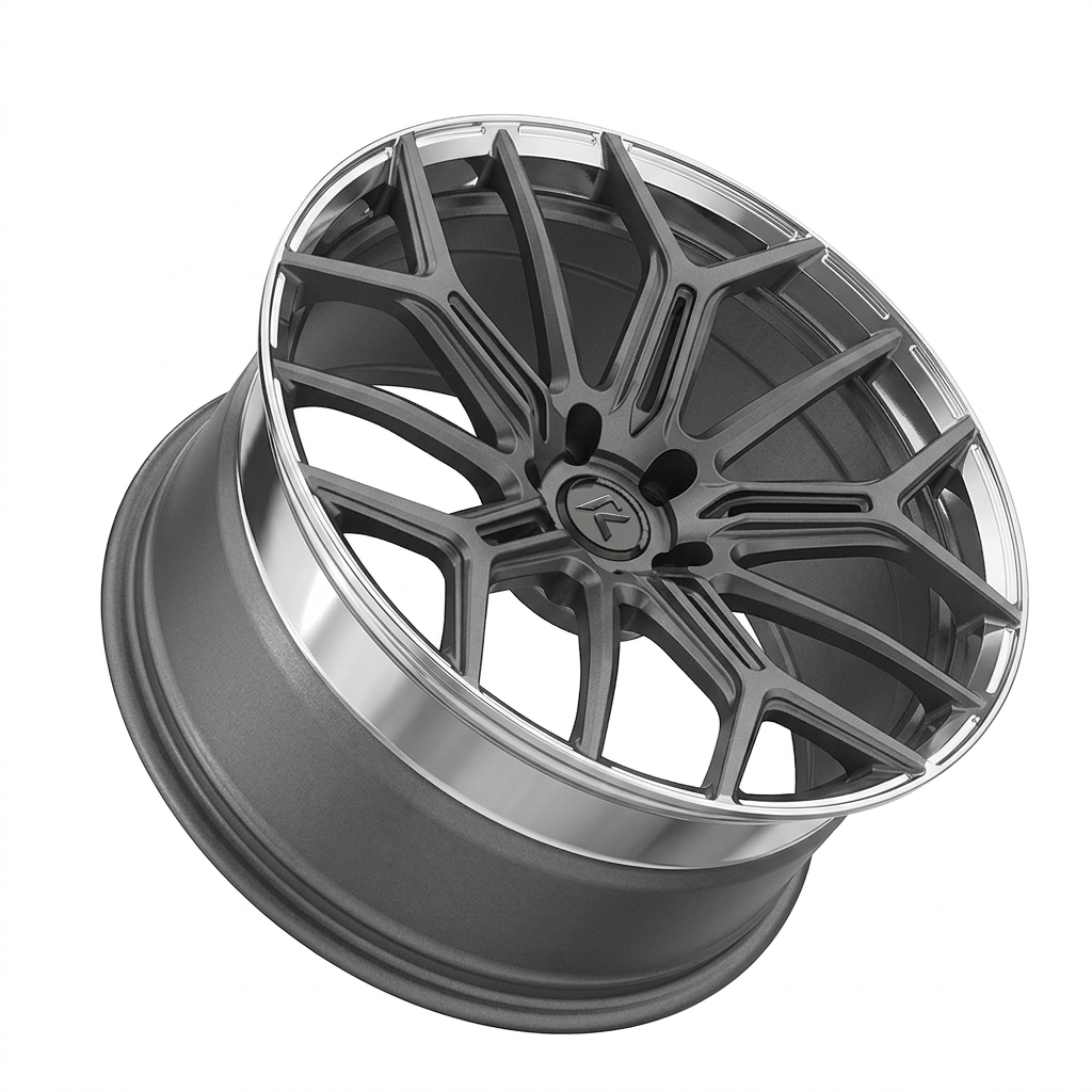 RZR LXXXVI forged wheel — Frozen Grey Matte / Polished Lip
