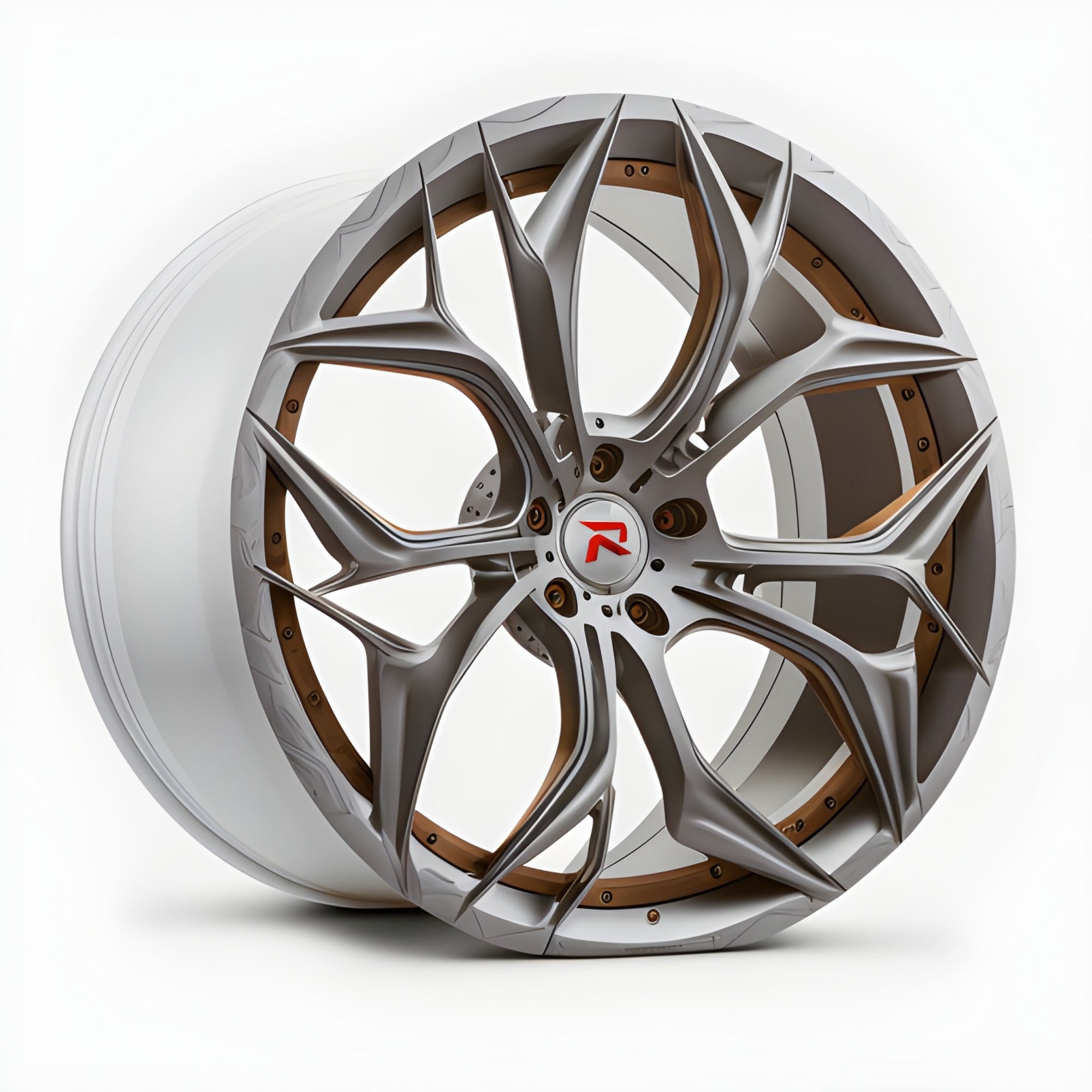 RZR XIX forged wheel for Porsche Taycan — A tapered radial multi-spoke design with slender, evenly spaced blades.