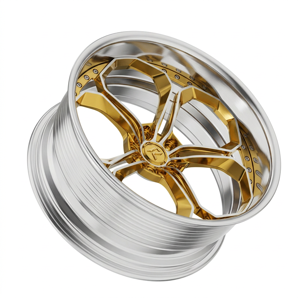 RZR LXIV forged wheel — Gloss Gold / Machined Lip