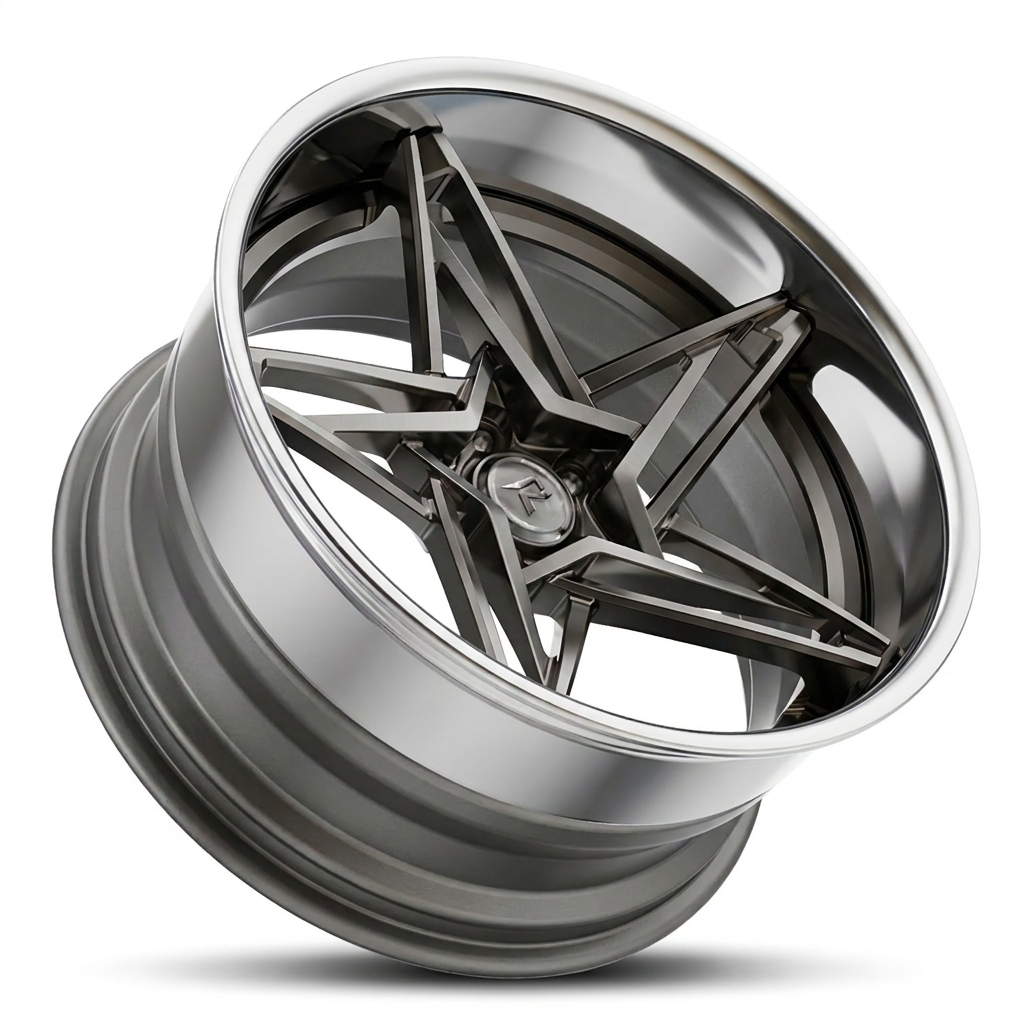 RZR IX forged wheel — Gloss Black Chrome / Polished Lip
