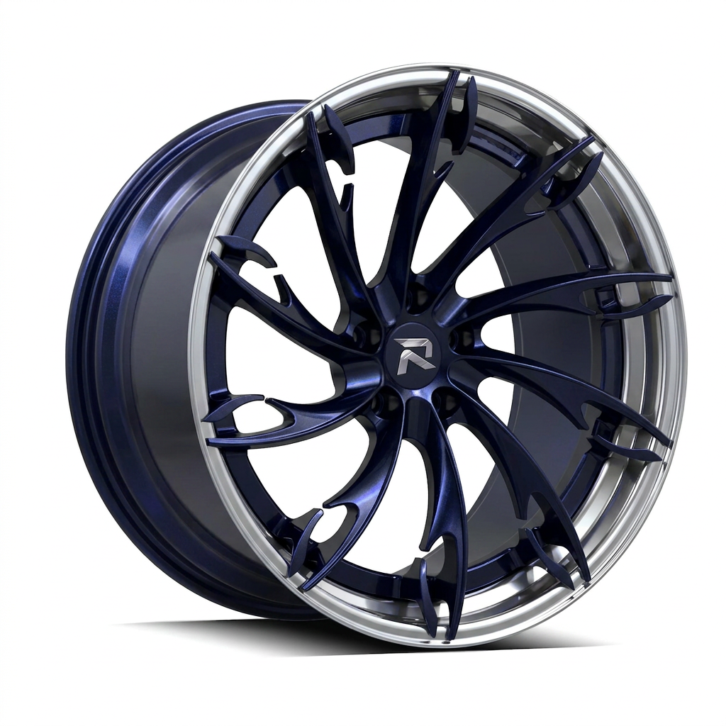RZR CV forged wheel — Midnight Blue Pearl / Polished Lip