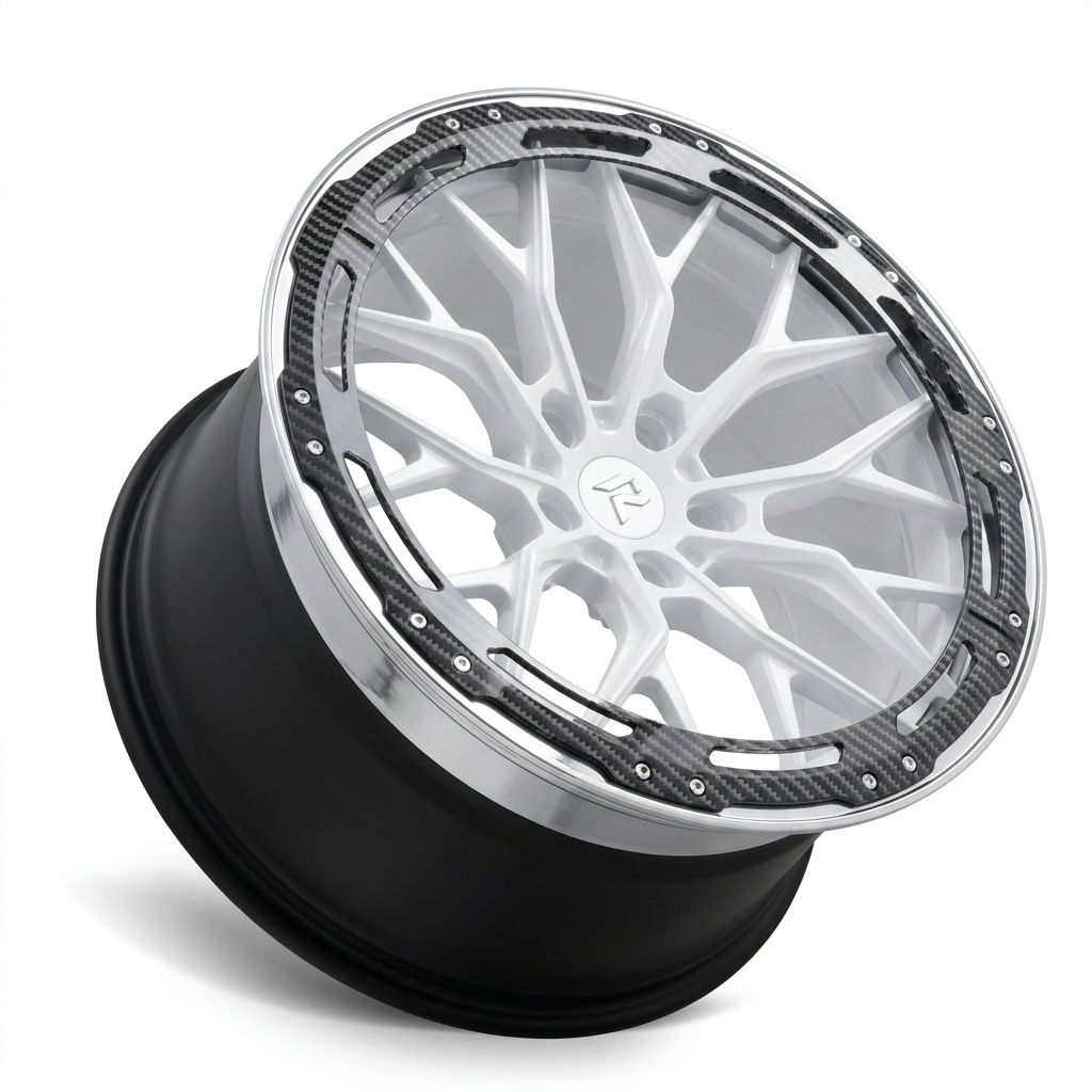 RZR LXXXVII forged wheel — Gloss White / Polished Lip