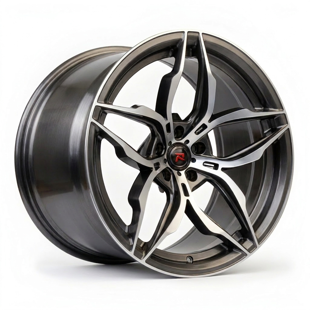 RZR XVI forged wheel — Brushed Gunmetal / Machined Face