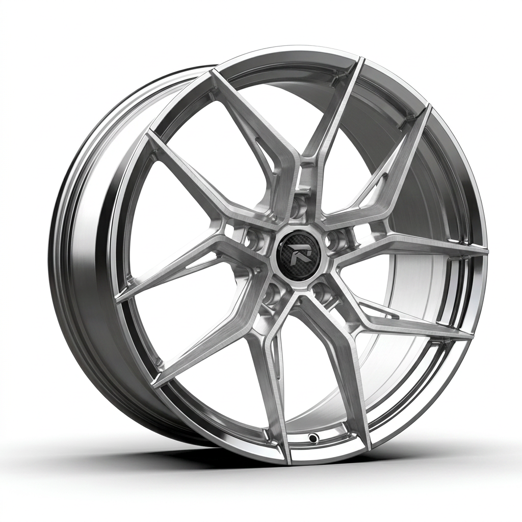 RZR CXXII forged wheel — Brushed Silver / Polished Lip