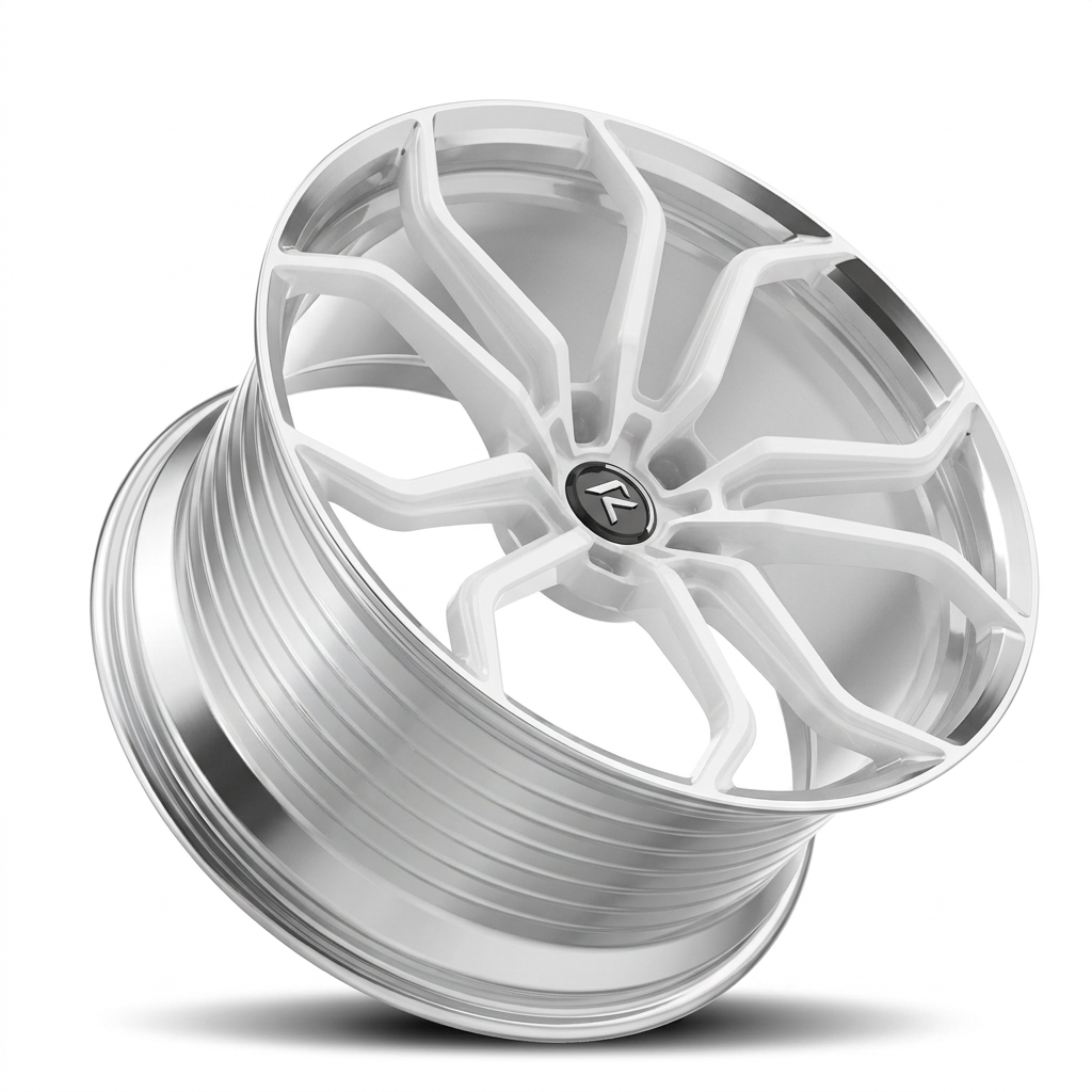 RZR LXXVII forged wheel — Gloss White / Polished Lip