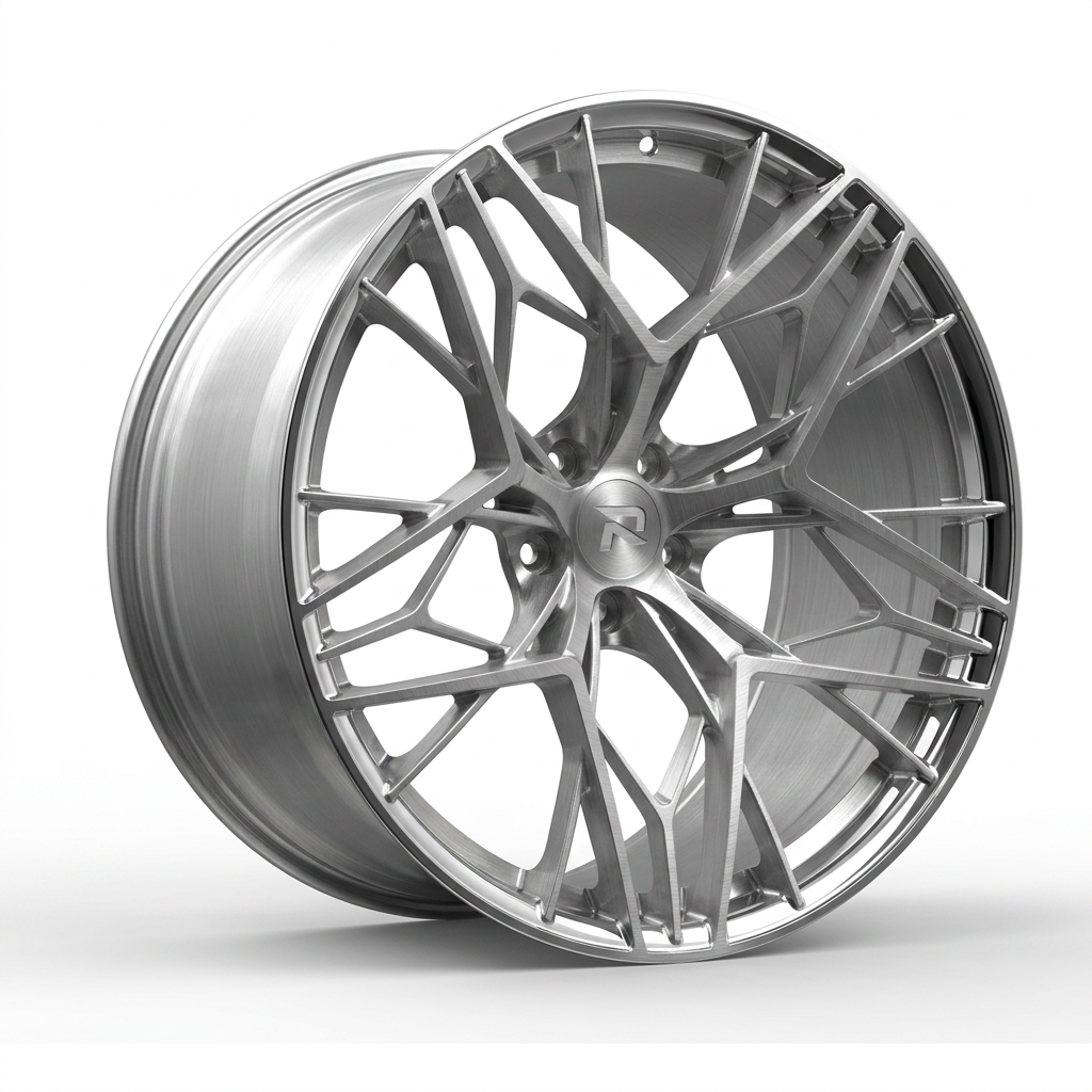 RZR CLXVIII forged wheel — Brushed Silver / Polished Lip