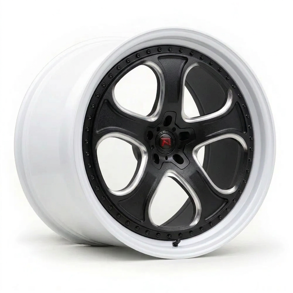 RZR XXVI forged wheel — Matte Black / Milled Edges