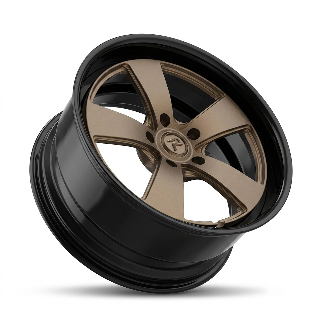RZR LXVII forged wheel — Satin Bronze / Gloss Black Lip