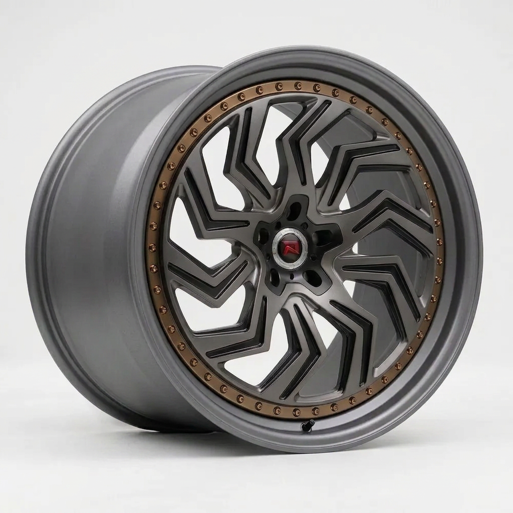 RZR XXXIX forged wheel — Matte Anthracite / Bronze Hardware