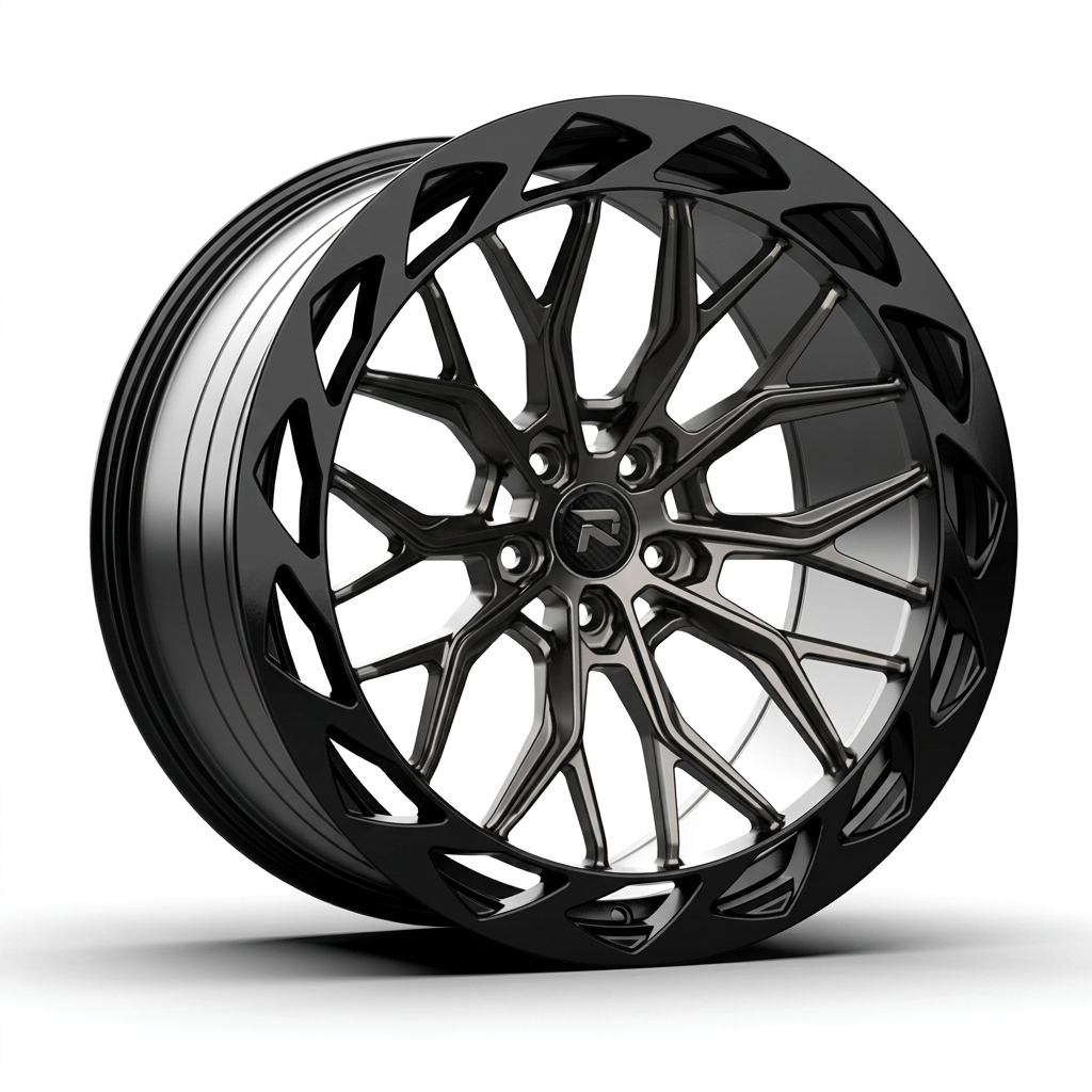 RZR CXXIII forged wheel — Smoked Chrome / Gloss Black