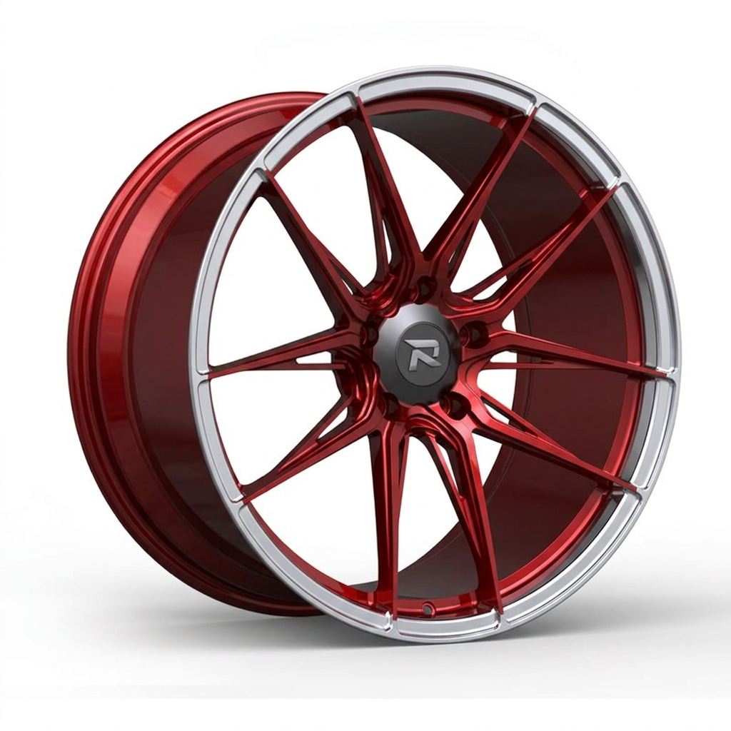 RZR CXCIX forged wheel — Candy Red / Polished Lip