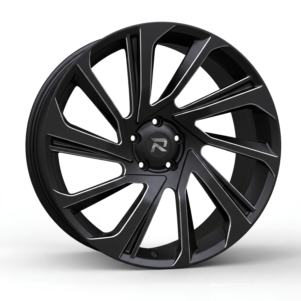 RZR CLIX forged wheel — Matte Black / Milled Edges