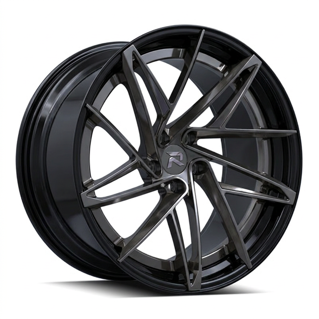 RZR CII forged wheel — Smoked Chrome / Gloss Black