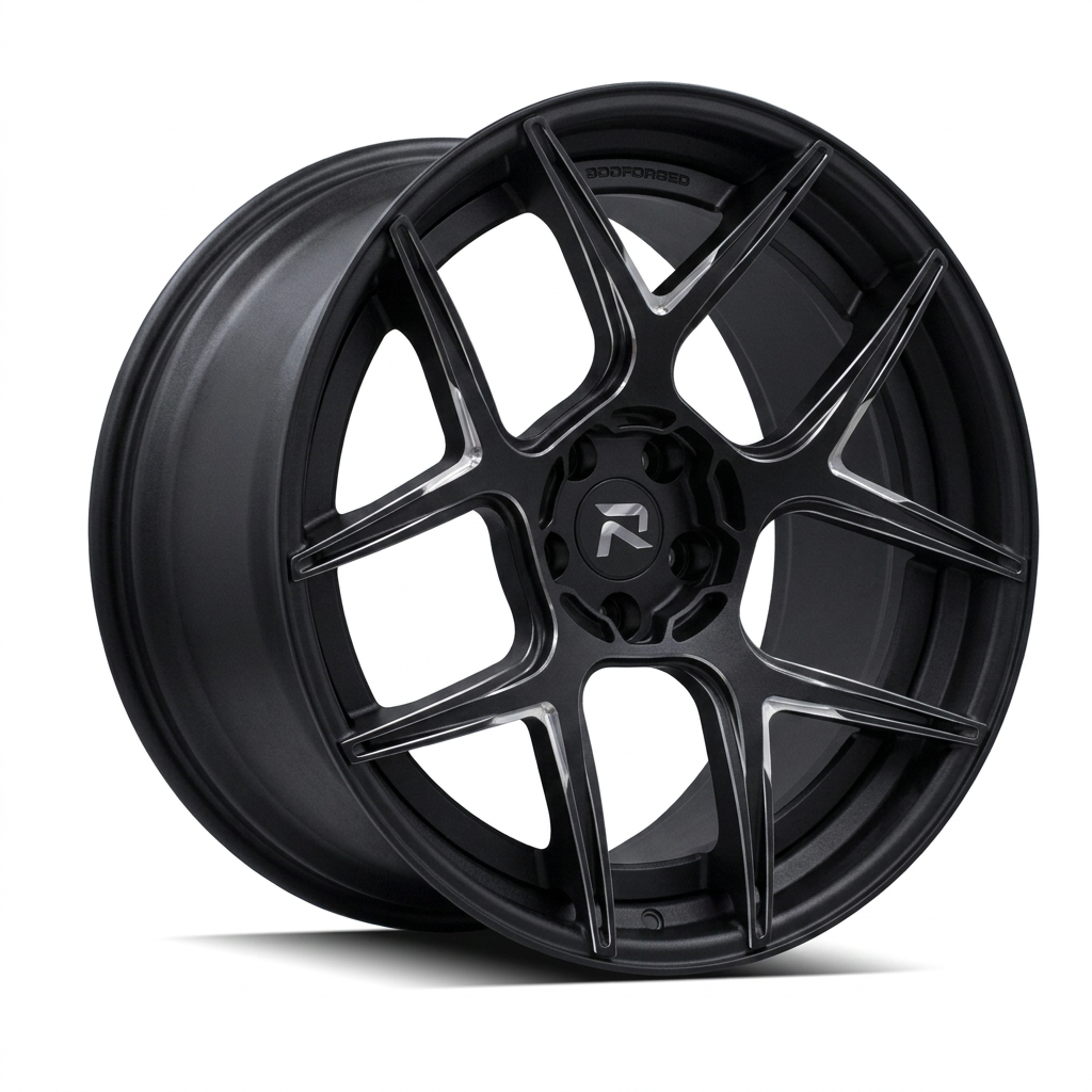 RZR CVIII forged wheel — Matte Black / Milled Edges