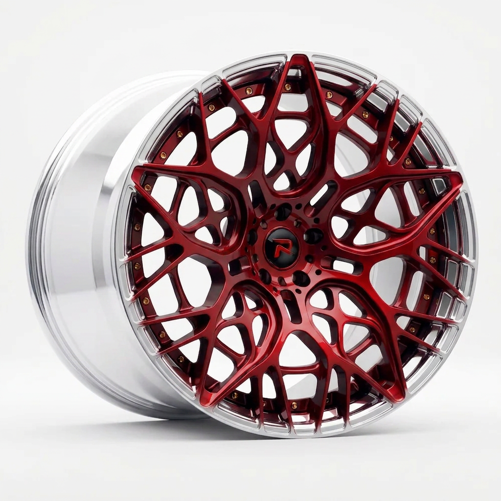RZR LV forged wheel — Candy Red / Polished Lip