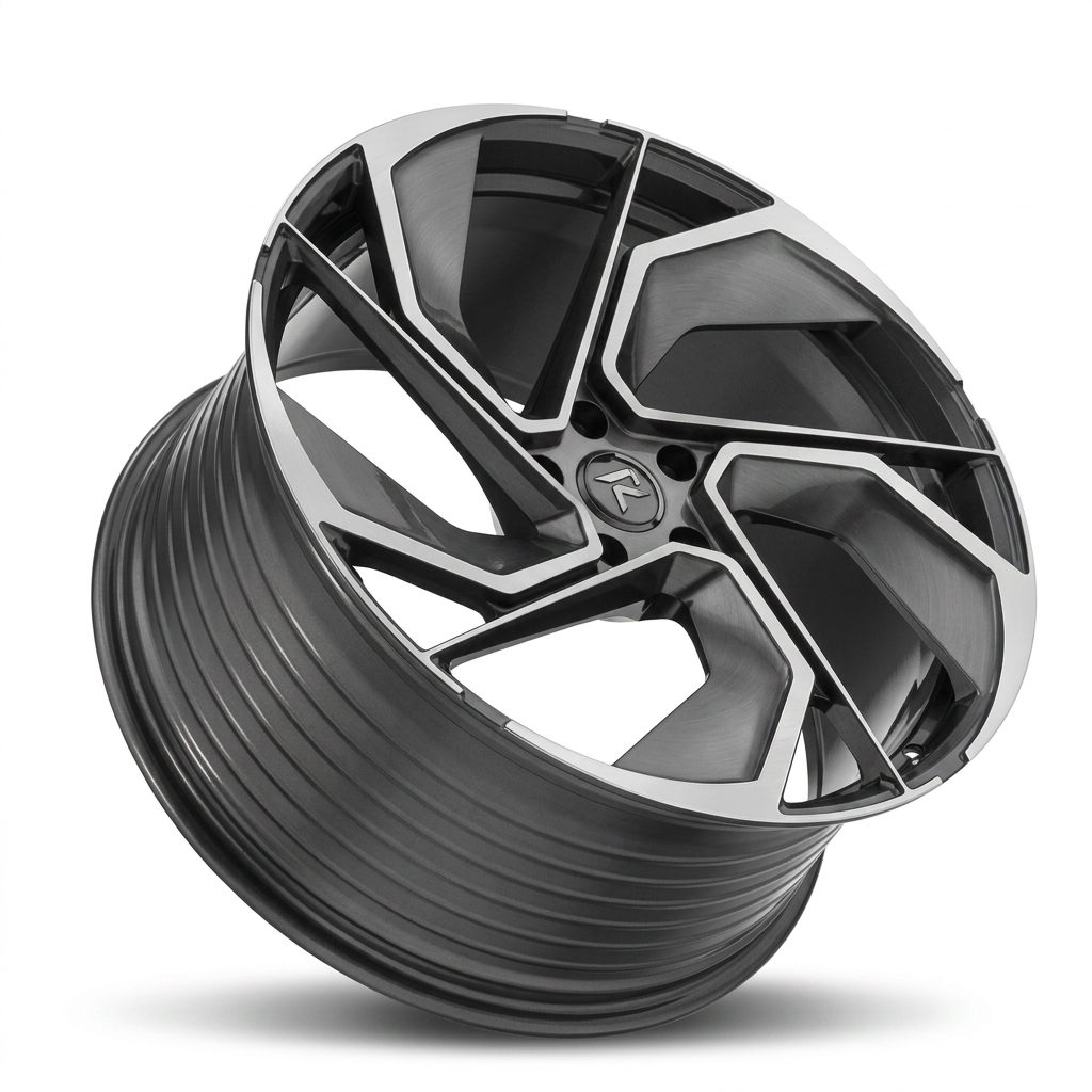RZR LXXXI forged wheel — Graphite Machined / Polished Lip