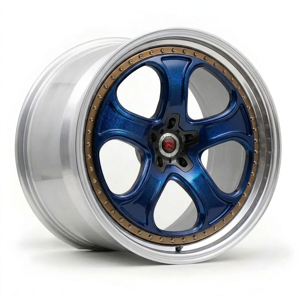 RZR XXVI forged wheel — Midnight Blue Pearl / Polished Lip