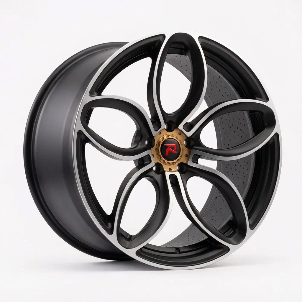 RZR XLVIII forged wheel — Matte Black / Milled Edges