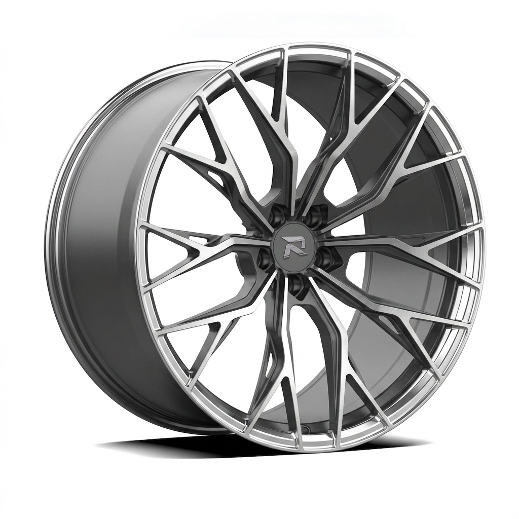 RZR CCII forged wheel — Graphite Machined / Polished Lip