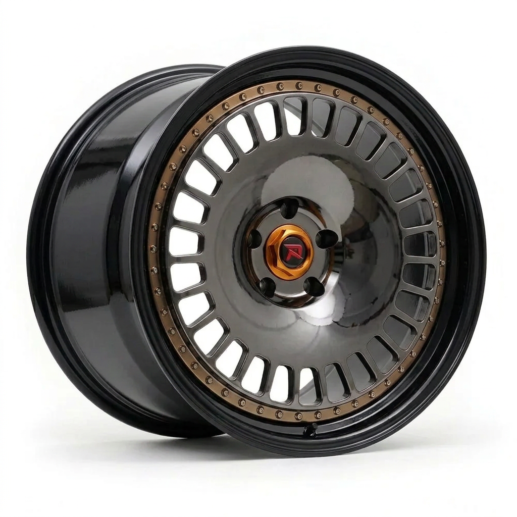 RZR XLI forged wheel — Smoked Chrome / Gloss Black