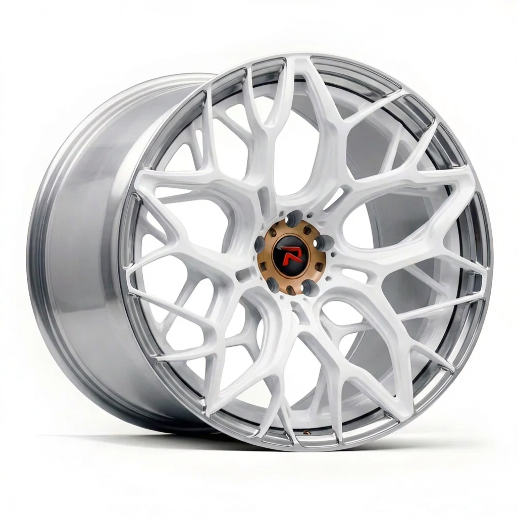 RZR XLIII forged wheel — Gloss White / Polished Lip