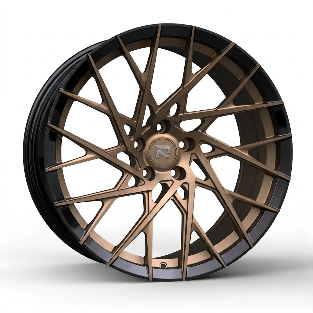 RZR CXV forged wheel — Satin Bronze / Gloss Black Lip
