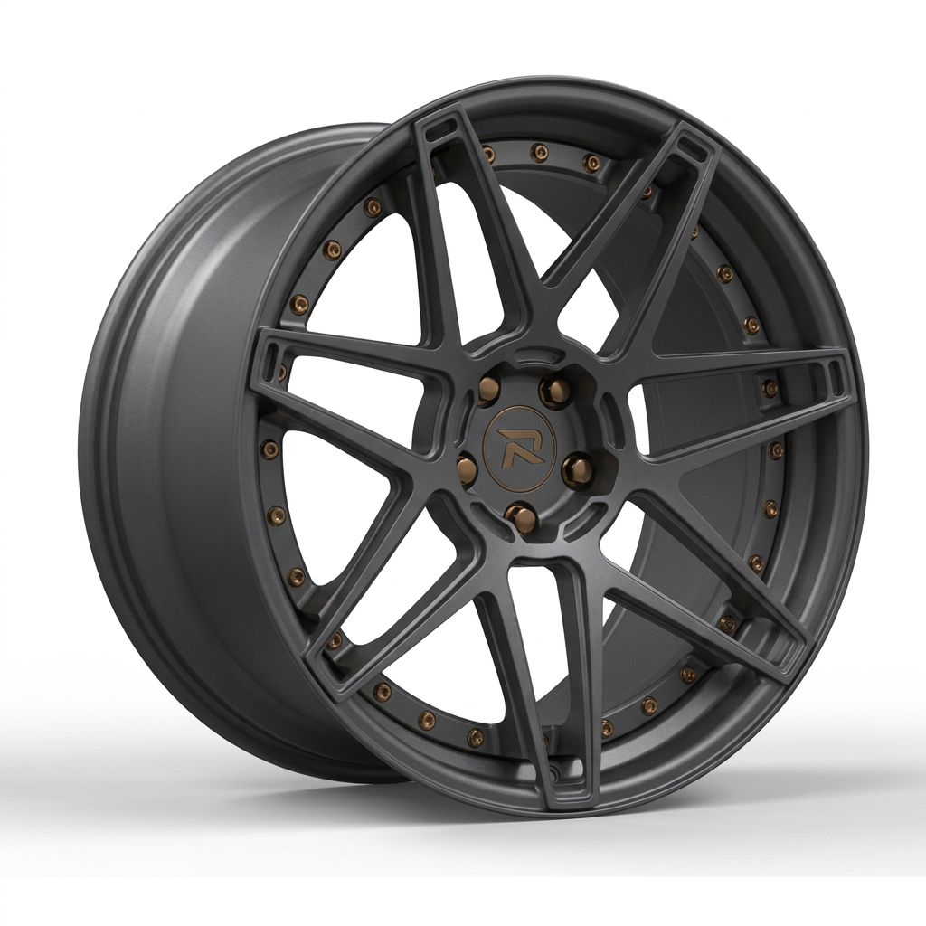 RZR CLXIV forged wheel — Matte Anthracite / Bronze Hardware