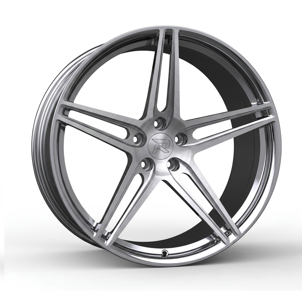 RZR CXXVII forged wheel — Brushed Silver / Polished Lip