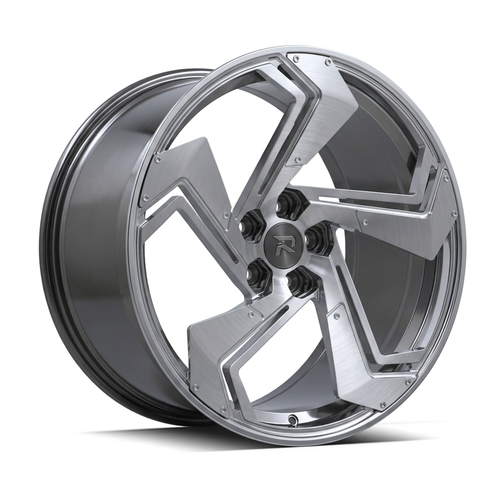RZR CXXIV forged wheel — Brushed Silver / Polished Lip