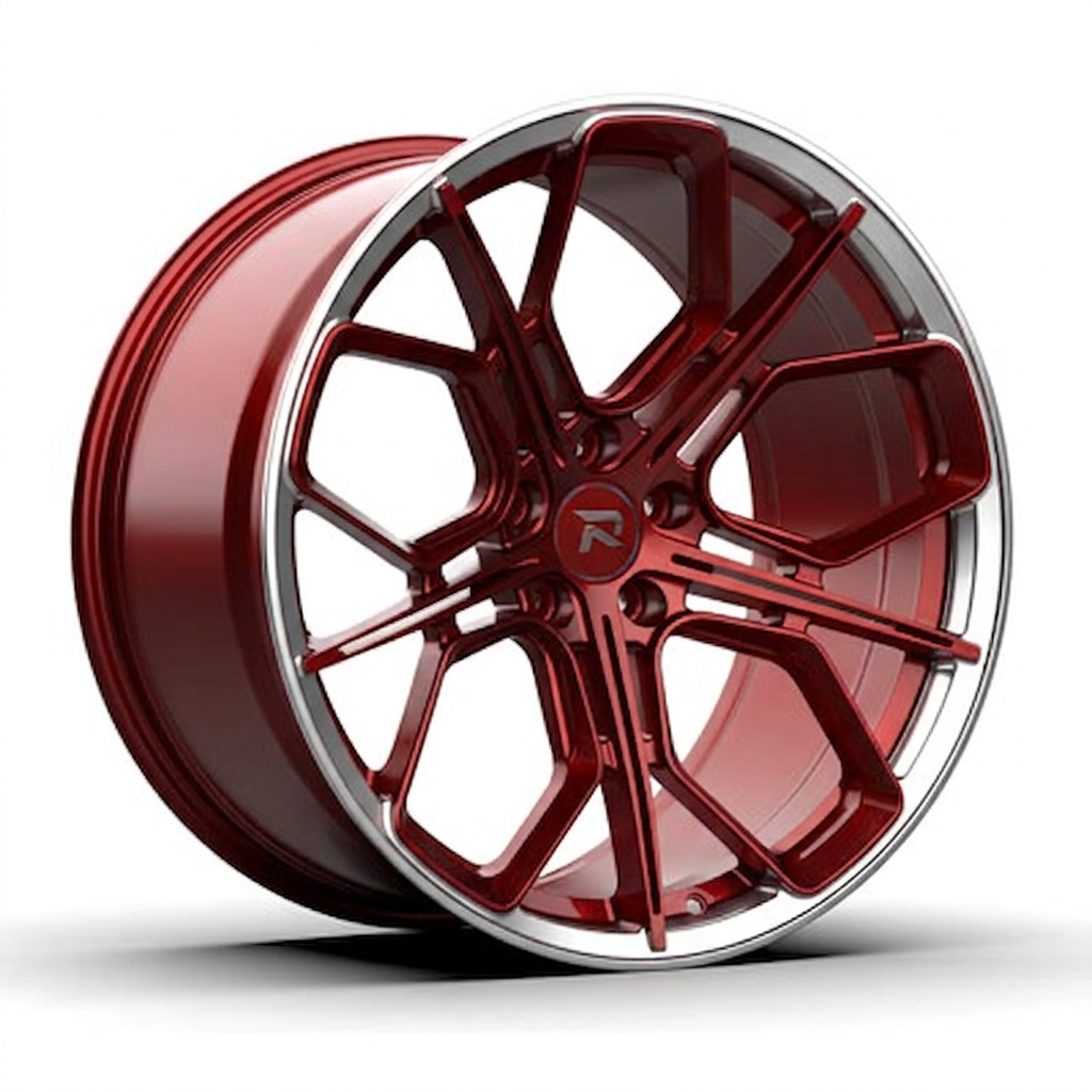 RZR CXXI forged wheel — Candy Red / Polished Lip