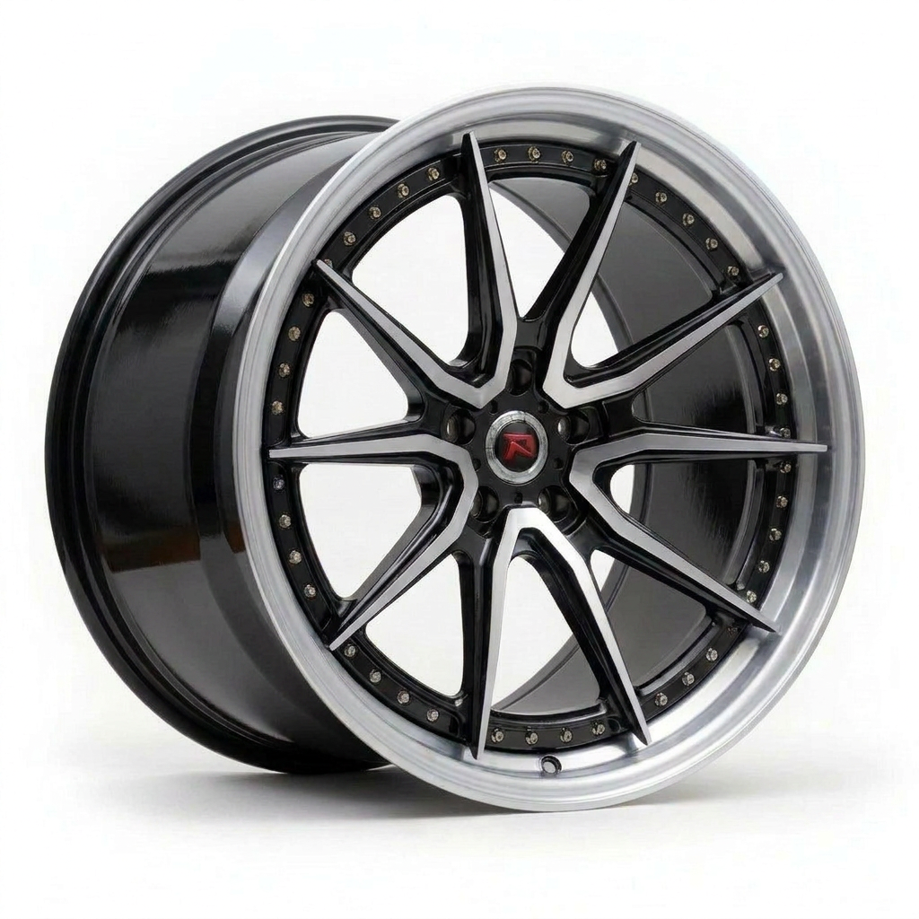 RZR XXIX forged wheel — Black Machined / Machined Lip