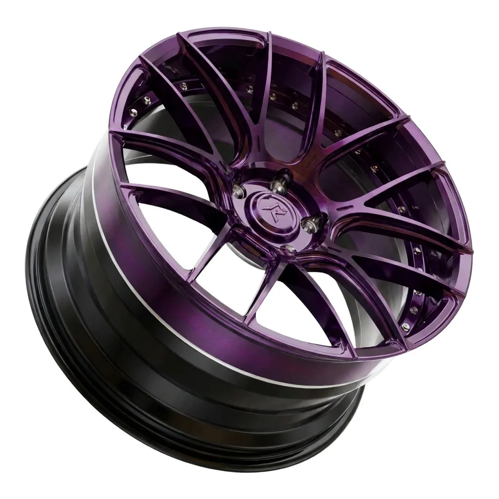 RZR II forged wheel — Candy Purple / Gloss Black Barrel