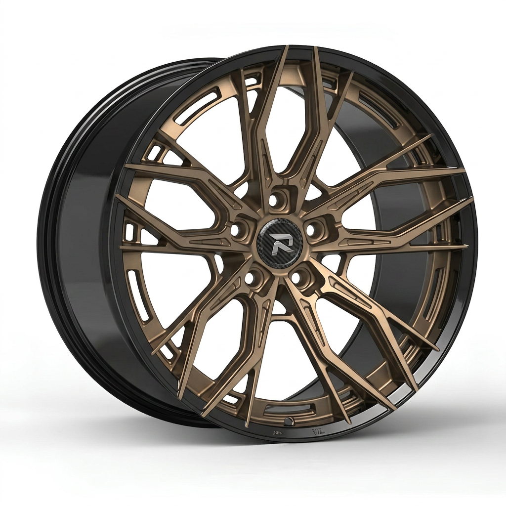 RZR CXXXV forged wheel — Satin Bronze / Gloss Black Lip