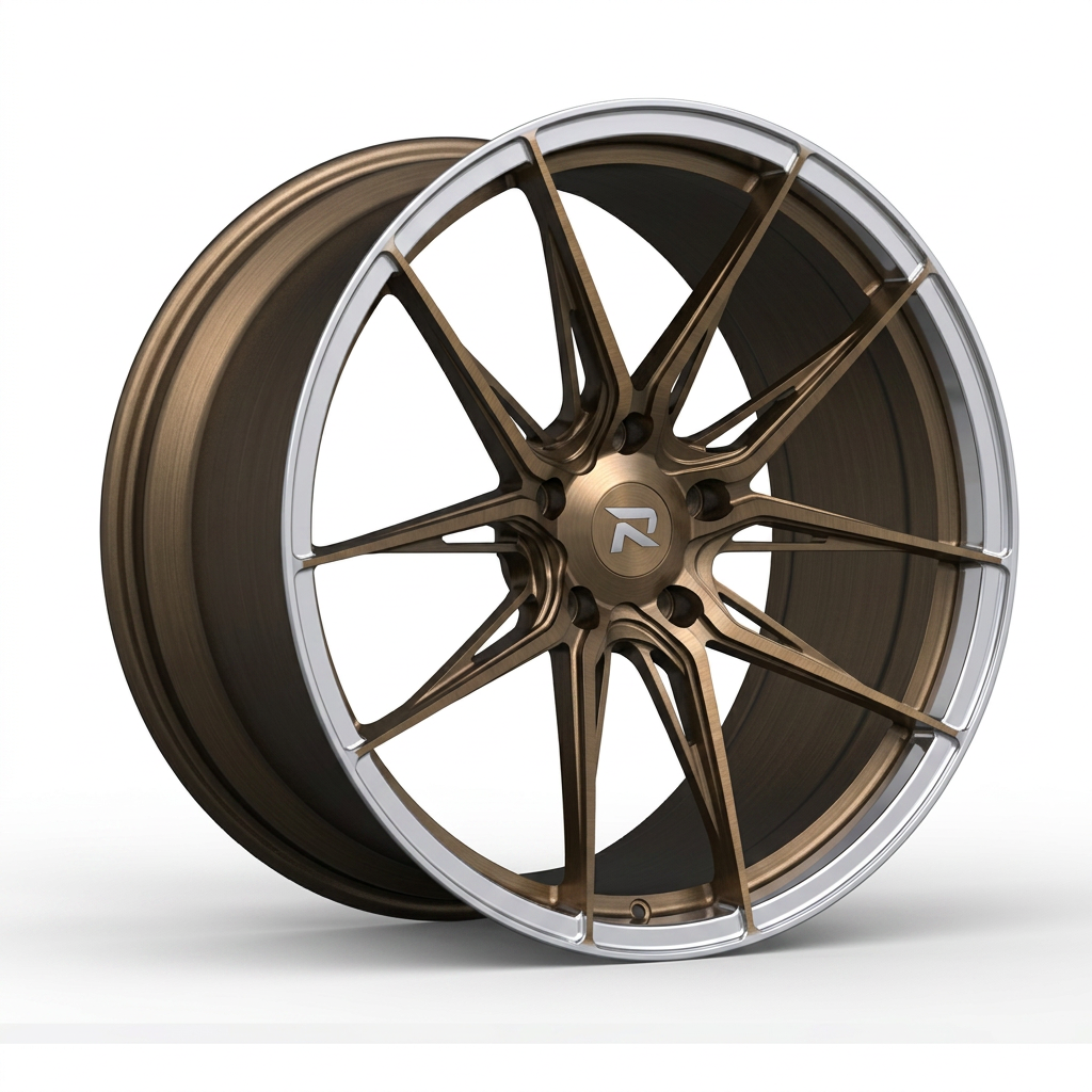 RZR CXCIX forged wheel — Brushed Bronze / Polished Lip