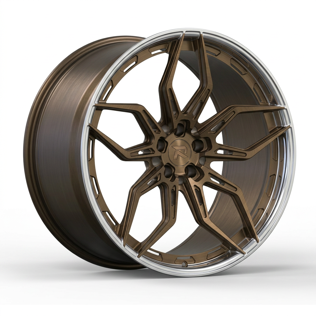 RZR CL forged wheel — Brushed Bronze / Polished Lip