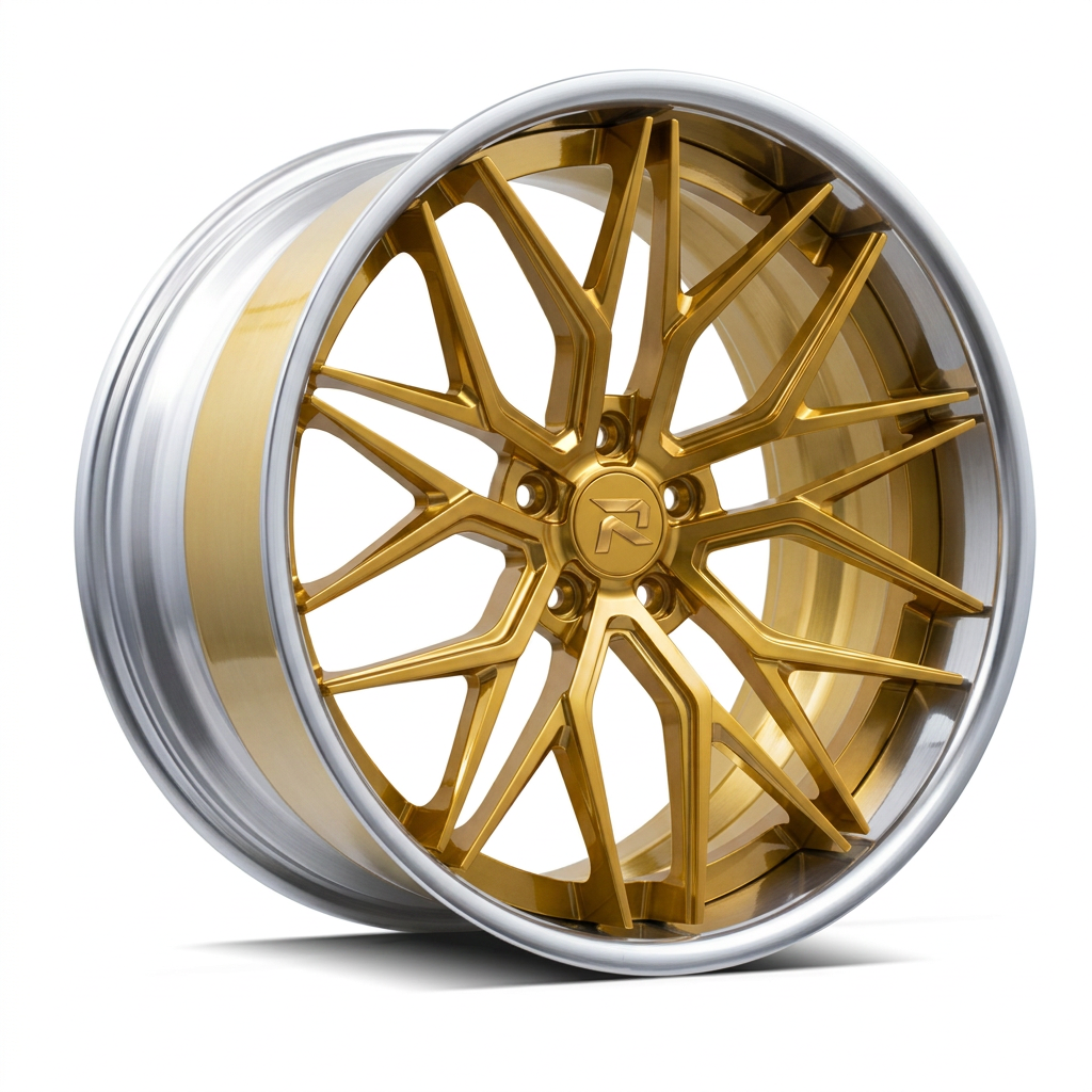 RZR XCV forged wheel — Gloss Gold / Machined Lip