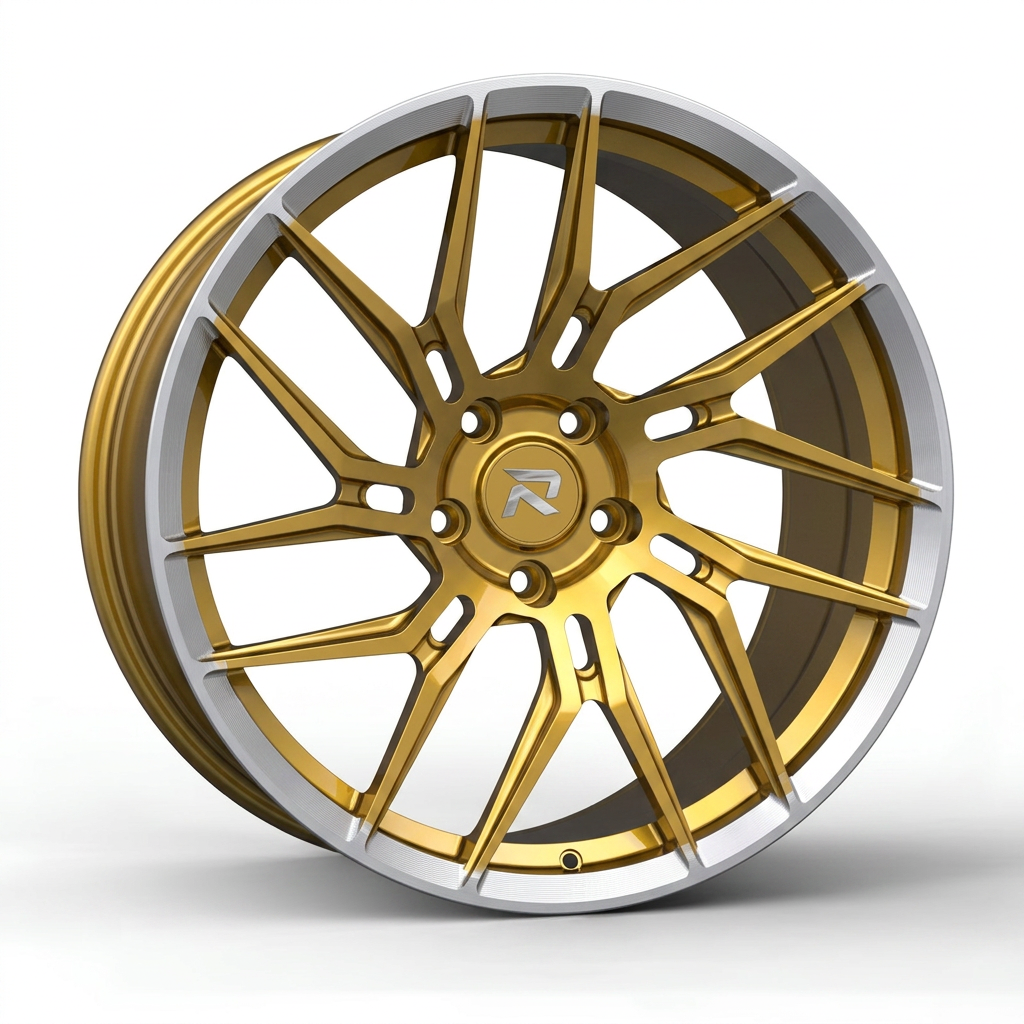 RZR CLXIII forged wheel — Gloss Gold / Machined Lip