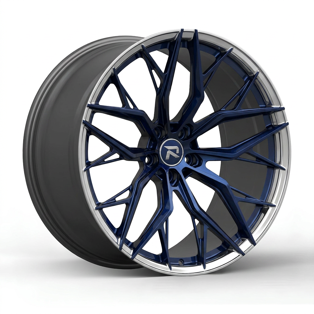 RZR CLXV forged wheel — Midnight Blue Pearl / Polished Lip