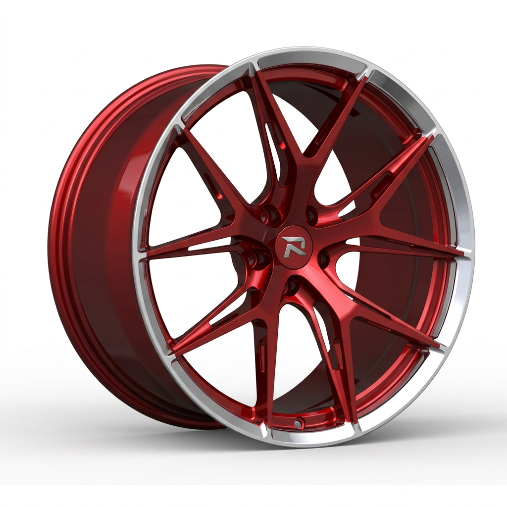 RZR CXCVII forged wheel — Candy Red / Polished Lip