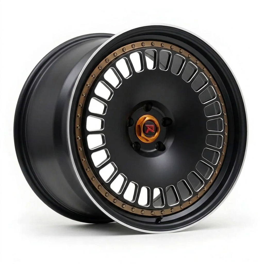 RZR XLI forged wheel — Matte Black / Milled Edges