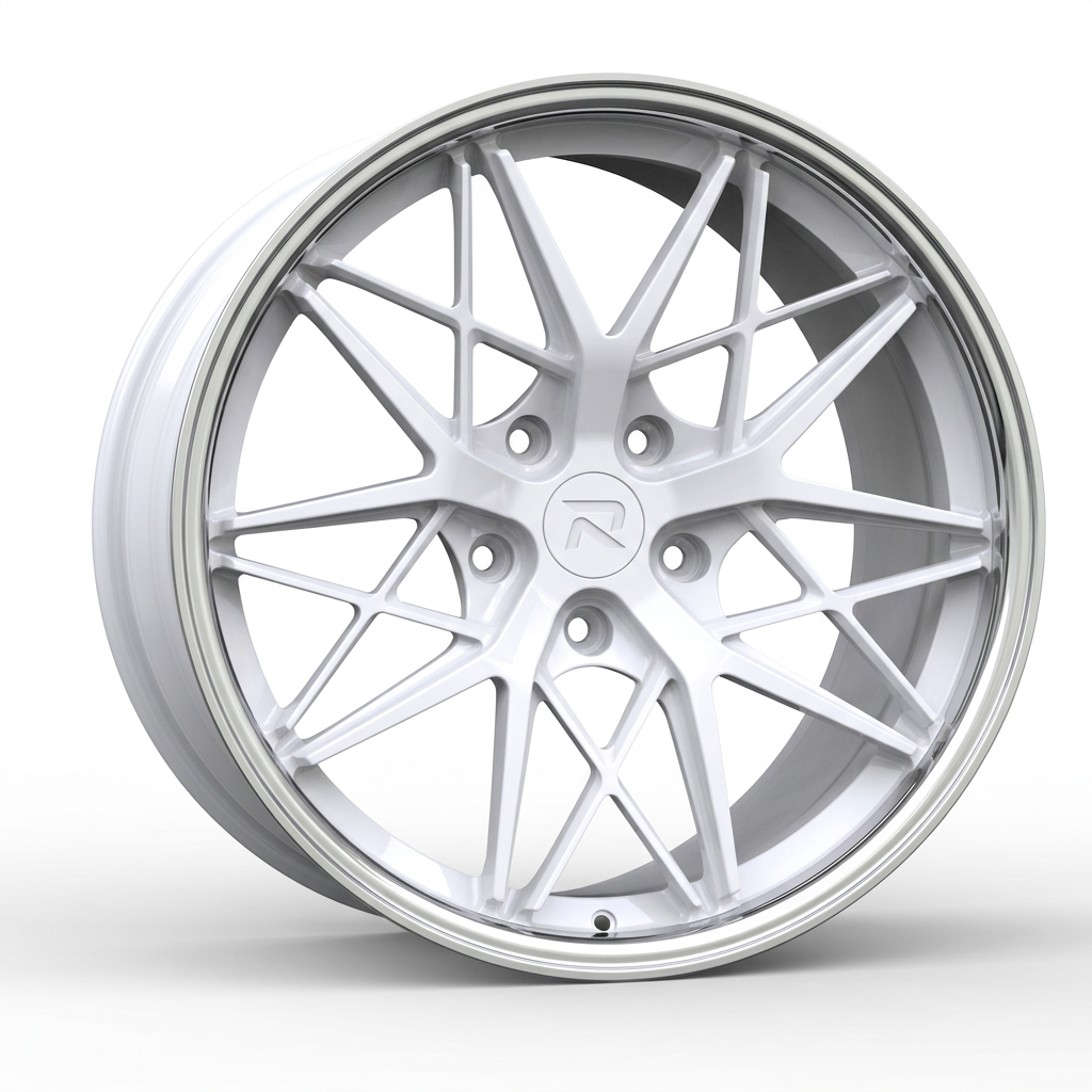 RZR CLXXIII forged wheel — Gloss White / Polished Lip