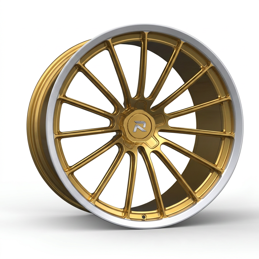 RZR CXCIV forged wheel — Gloss Gold / Machined Lip