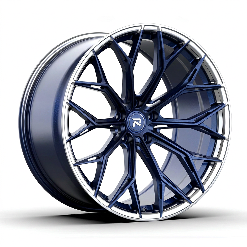 RZR CLI forged wheel — Midnight Blue Pearl / Polished Lip