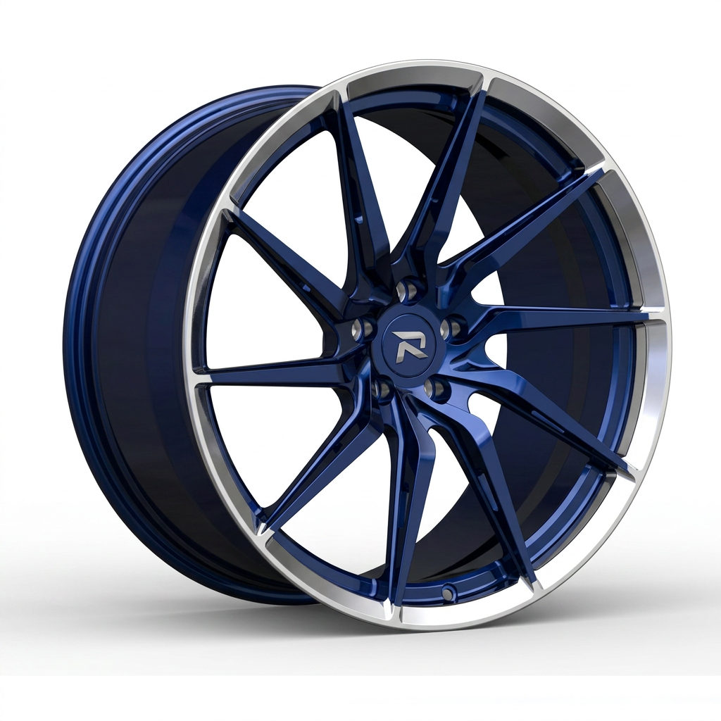 RZR CXLIV forged wheel — Candy Blue / Polished Lip