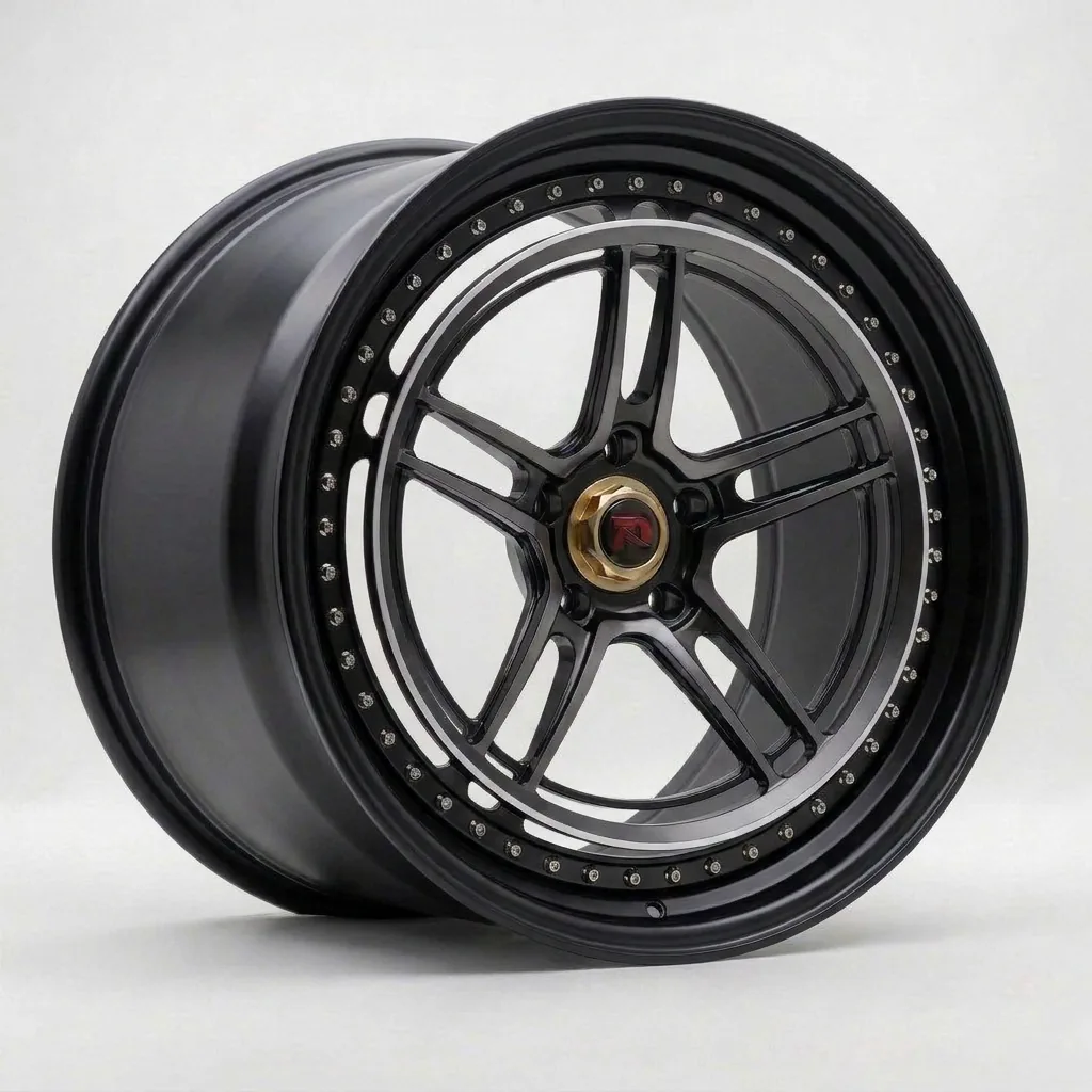 RZR LVII forged wheel — Matte Black / Gunmetal Face